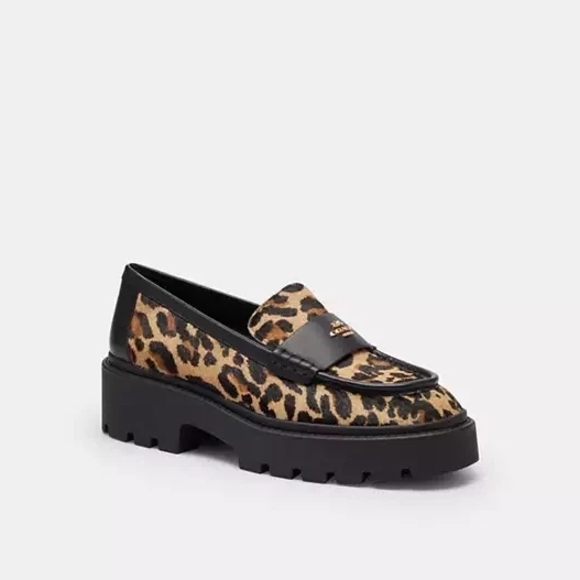 Coach Shoes - Coach Leopard Print Flats with Black Accents